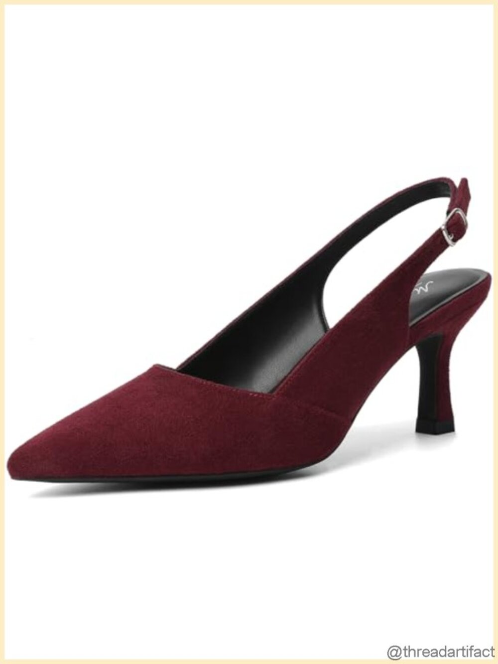 Suede Kitten Heels Slingback Pointed Toe Pumps for Wedding Party Commuting